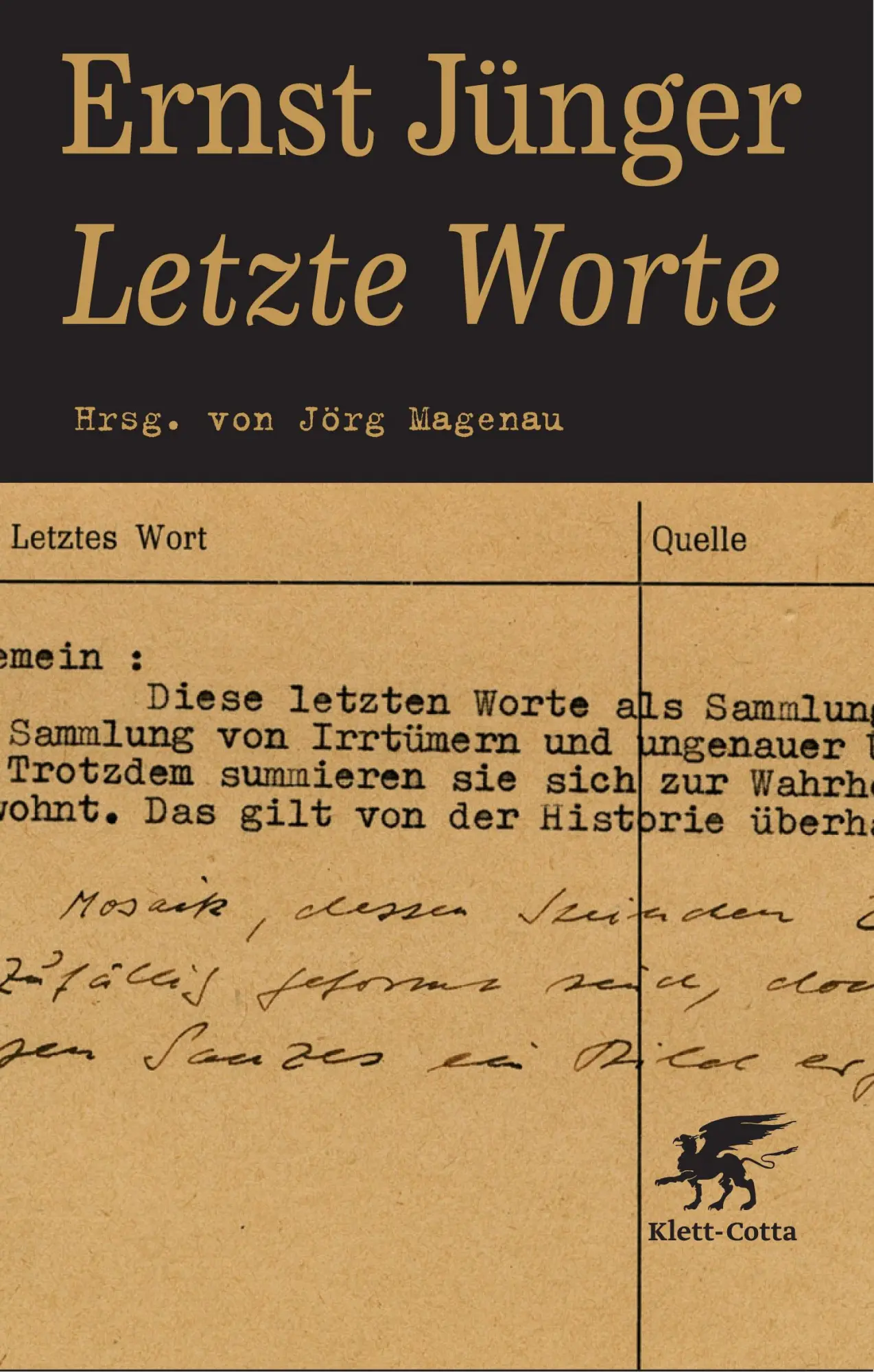 Cover: 9783608939491 | Letzte Worte | Hrsg. von Jörg Magenau | Ernst Jünger | Buch | 245 S.