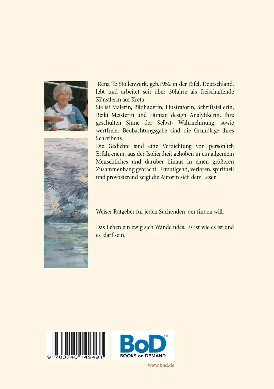 Rückseite: 9783748149491 | In Sichtweite | Gedichte | Rena Te Stollenwerk | Taschenbuch | 152 S.