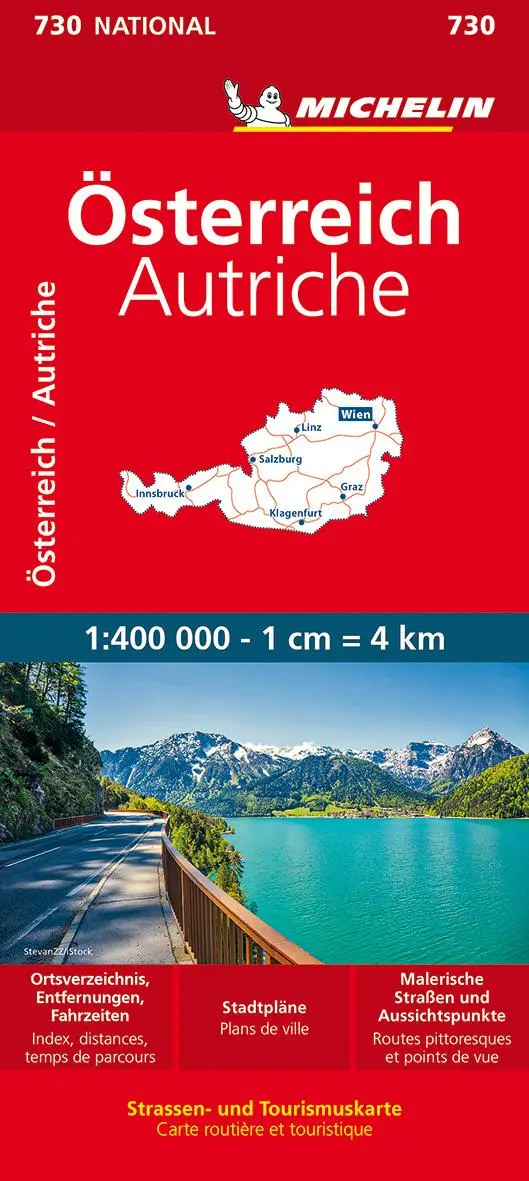 Cover: 9782067259591 | Michelin Österreich | Straßen- und Tourismuskarte 1:400.000 | Englisch