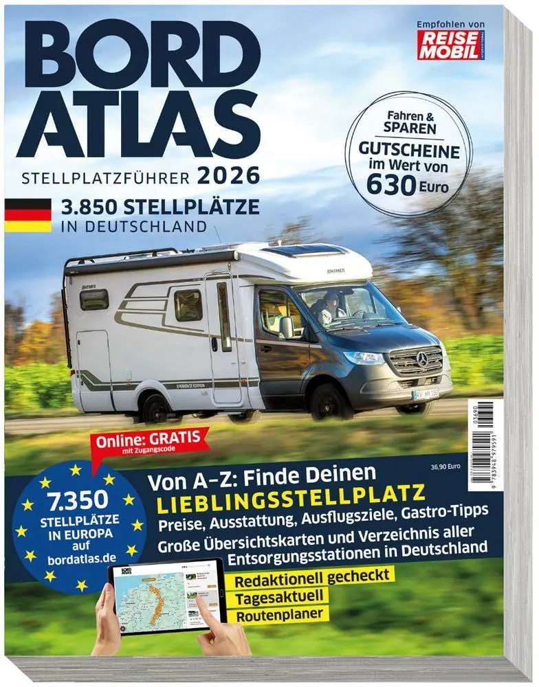 Cover: 9783948979591 | Bordatlas Stellplatzführer 2026 | Reisemobil International | Buch