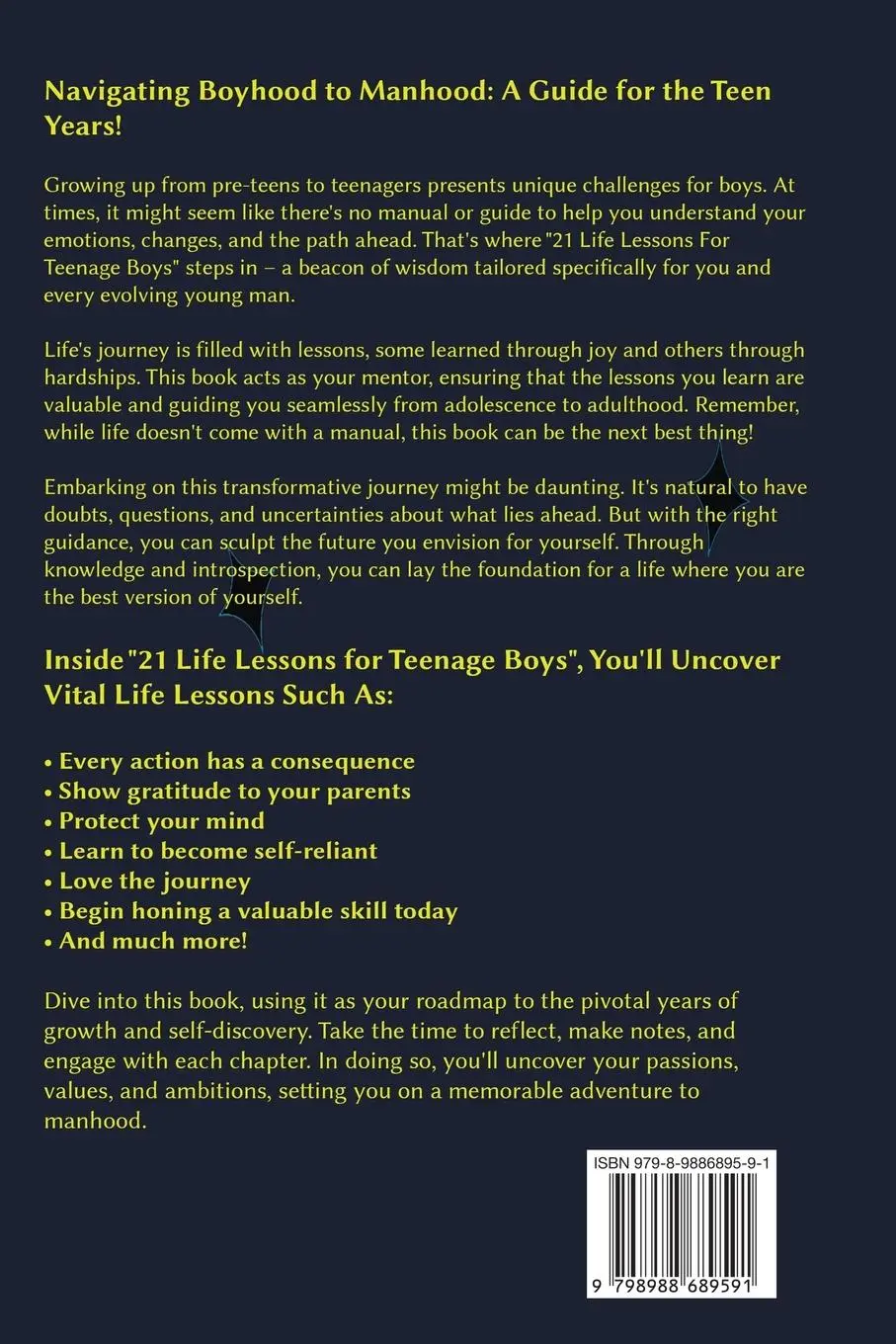 Rückseite: 9798988689591 | 21 Life Lessons For Teenage Boys | Ali Welch (u. a.) | Taschenbuch