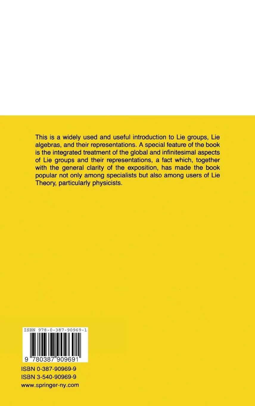 Rückseite: 9780387909691 | Lie Groups, Lie Algebras, and Their Representations | Varadarajan