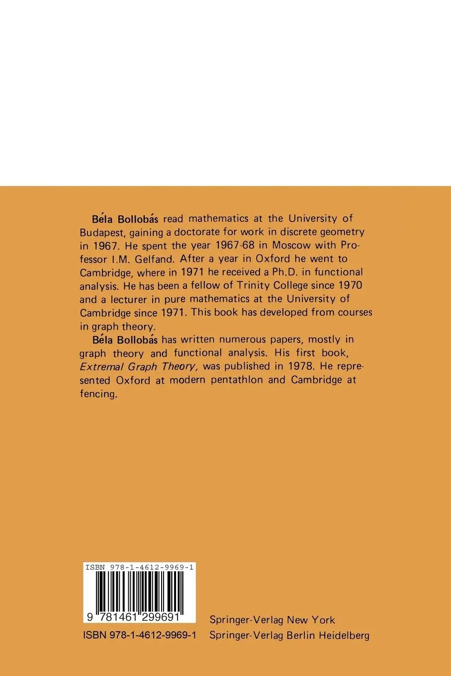 Rückseite: 9781461299691 | Graph Theory | An Introductory Course | Bela Bollobas | Taschenbuch
