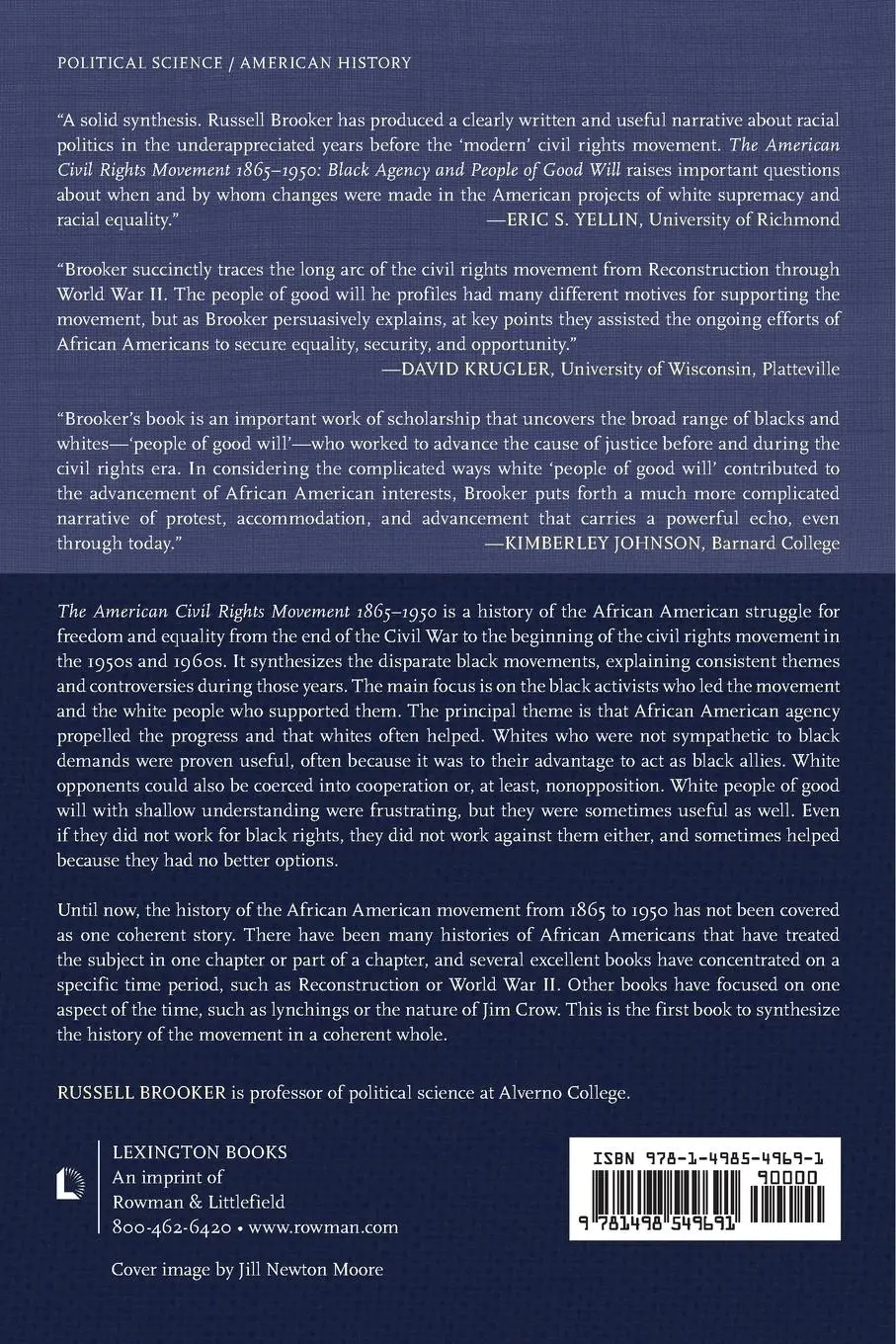 Rückseite: 9781498549691 | The American Civil Rights Movement 1865-1950 | Russell Brooker | Buch