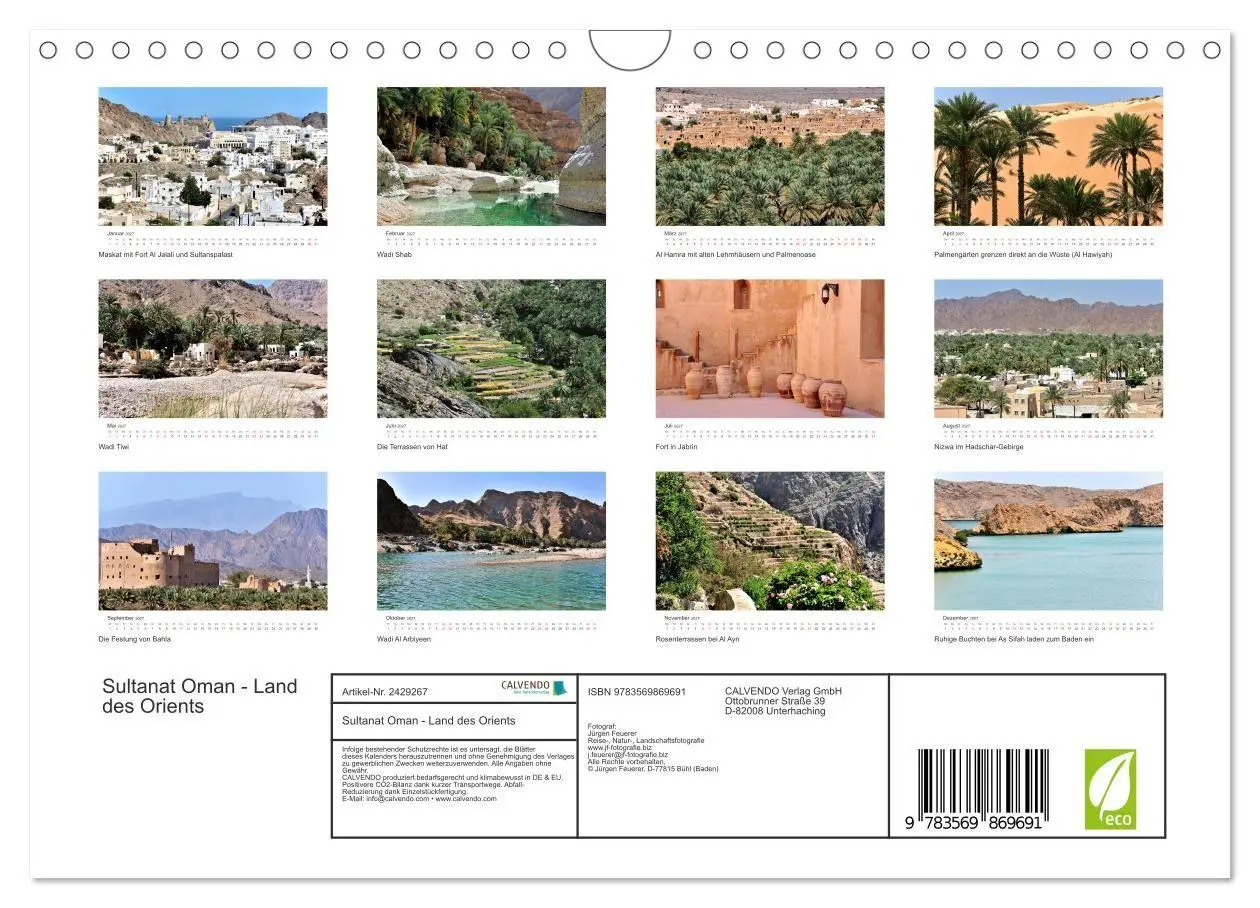 Bild: 9783569869691 | Sultanat Oman - Land des Orients (Wandkalender 2027 DIN A4 quer),...