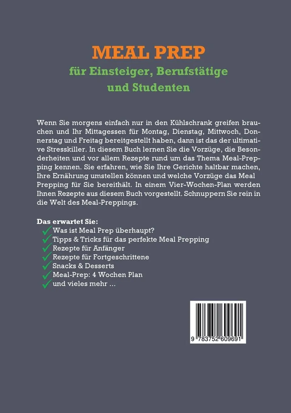 Rückseite: 9783752609691 | Meal Prep für Einsteiger, Berufstätige und Studenten: Köstliche und...
