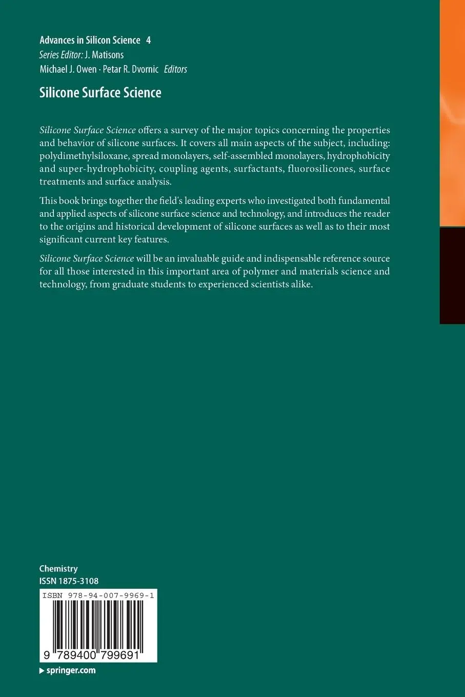 Rückseite: 9789400799691 | Silicone Surface Science | Petar R. Dvornic (u. a.) | Taschenbuch