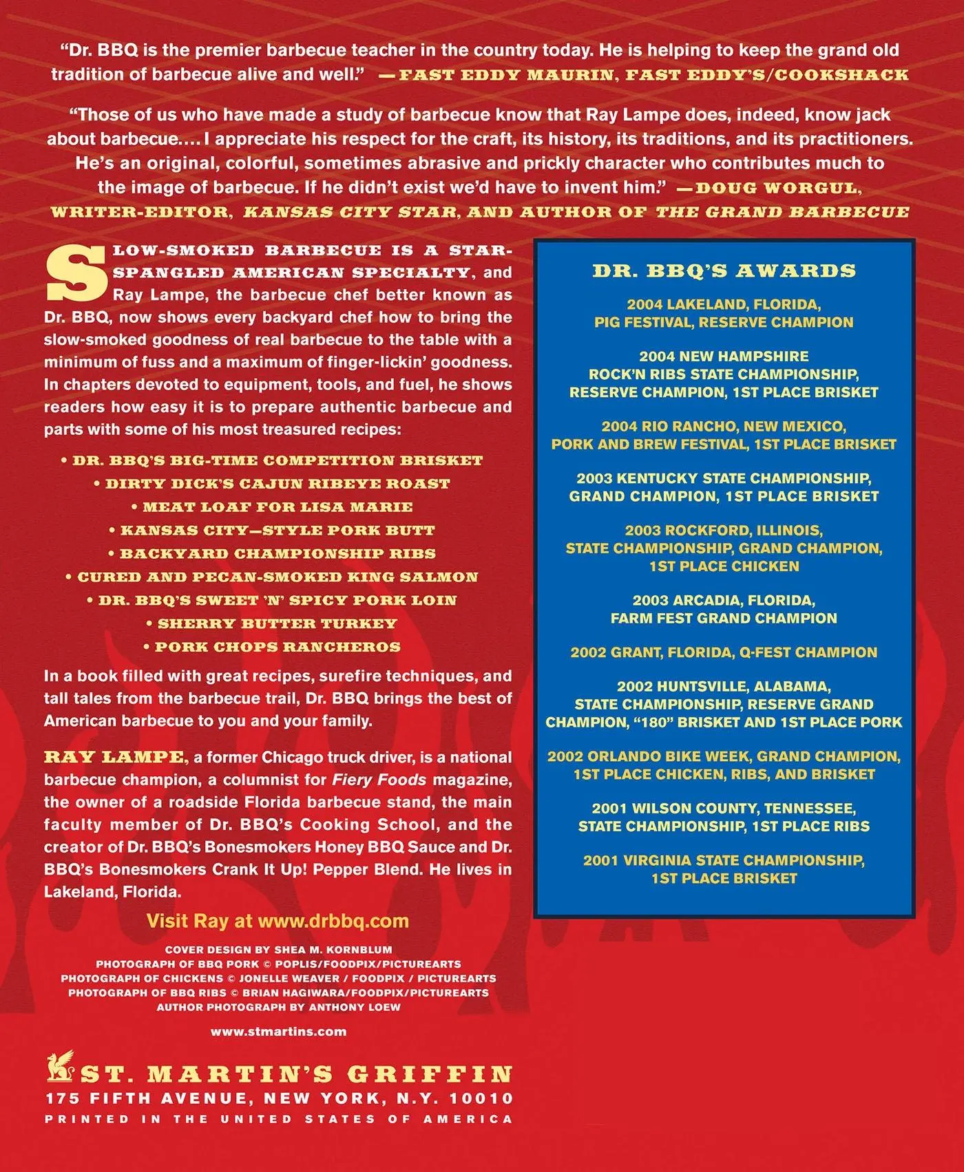 Rückseite: 9780312339791 | Dr. BBQ's Big-Time Barbecue Cookbook | Ray Lampe | Taschenbuch | 2005