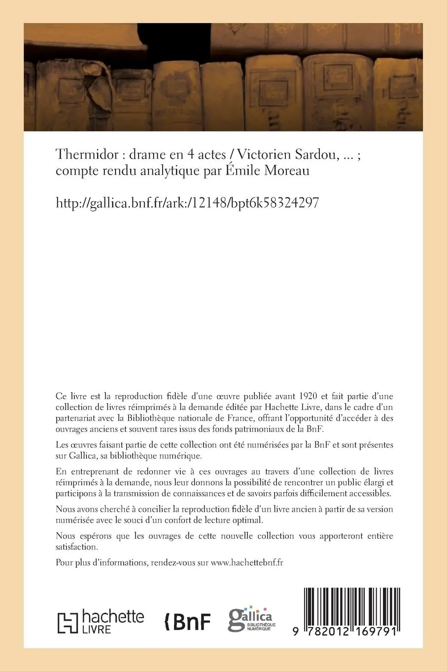 Rückseite: 9782012169791 | Thermidor: Drame En 4 Actes | Victorien Sardou | Taschenbuch | 2013