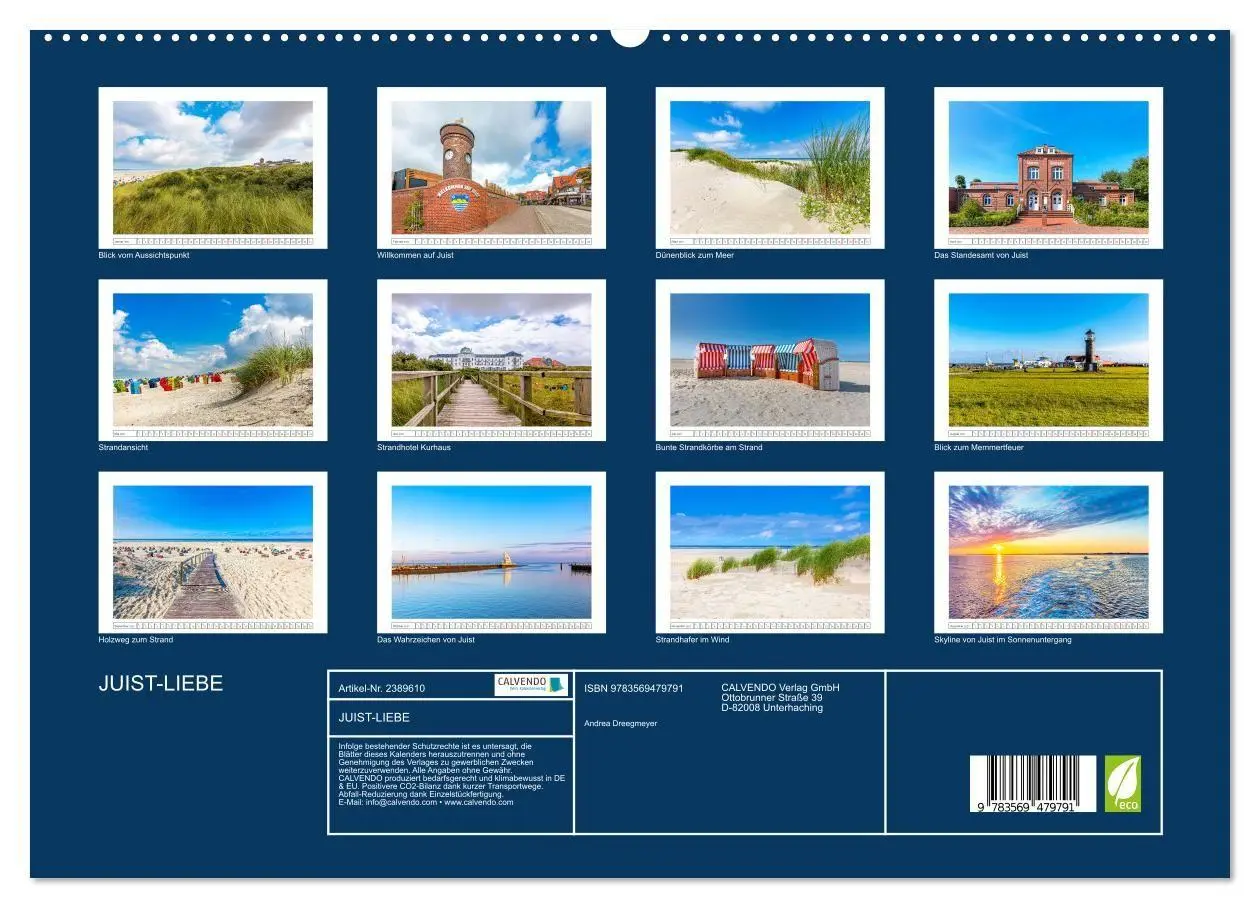Bild: 9783569479791 | JUIST-LIEBE (Wandkalender 2027 DIN A2 quer), CALVENDO Monatskalender