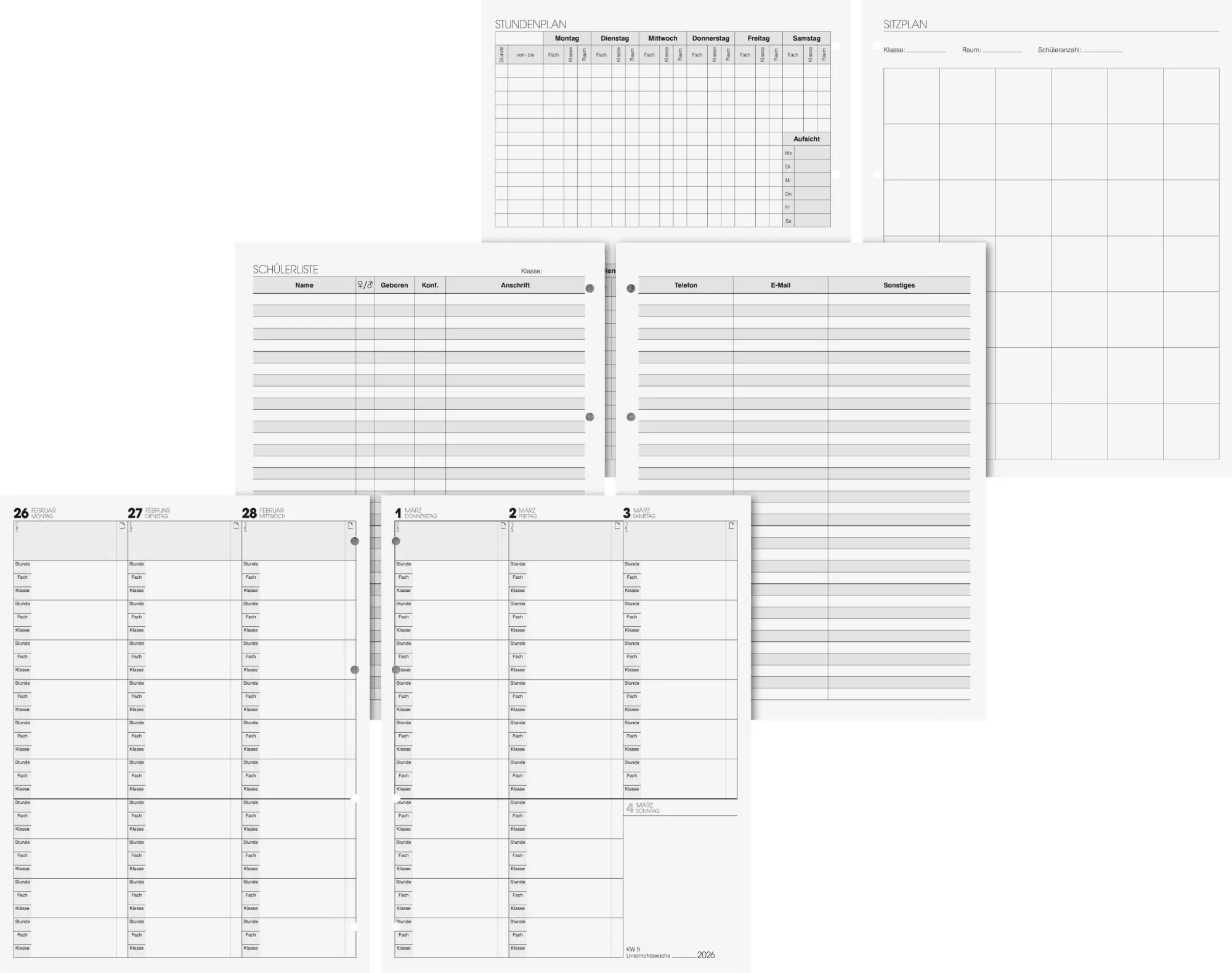Bild: 4061947139891 | BRUNNEN Ringbuch-Kalender mit Einlage (2025/2026), 2 Seiten = 1...