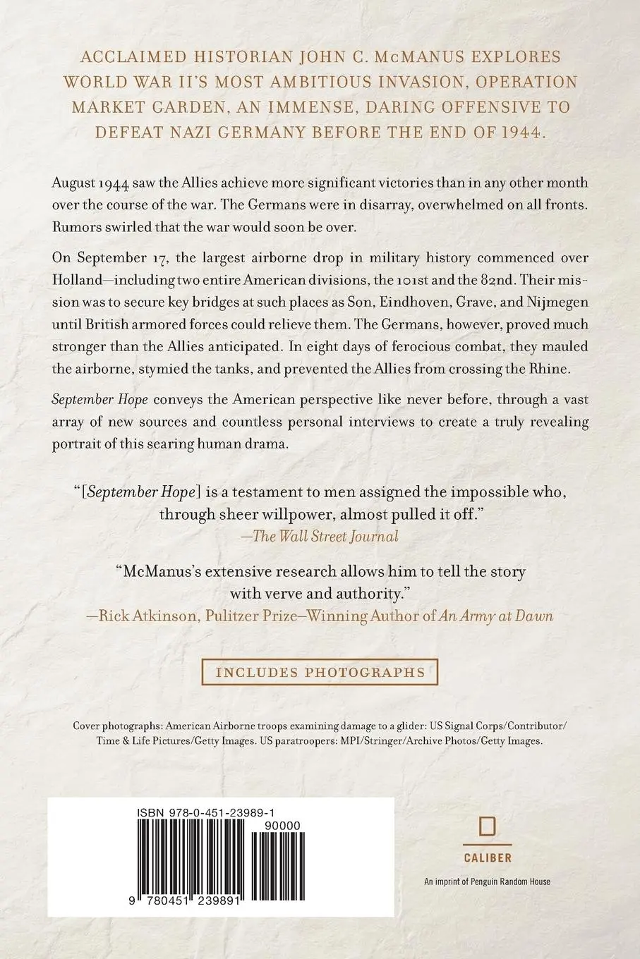 Rückseite: 9780451239891 | September Hope | The American Side of a Bridge Too Far | Mcmanus