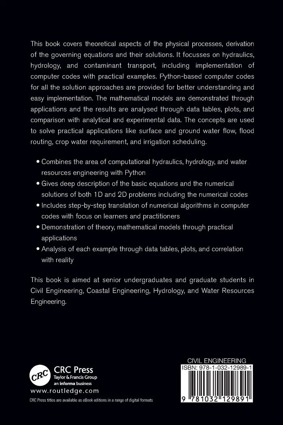 Rückseite: 9781032129891 | Modelling Hydrology, Hydraulics and Contaminant Transport Systems...