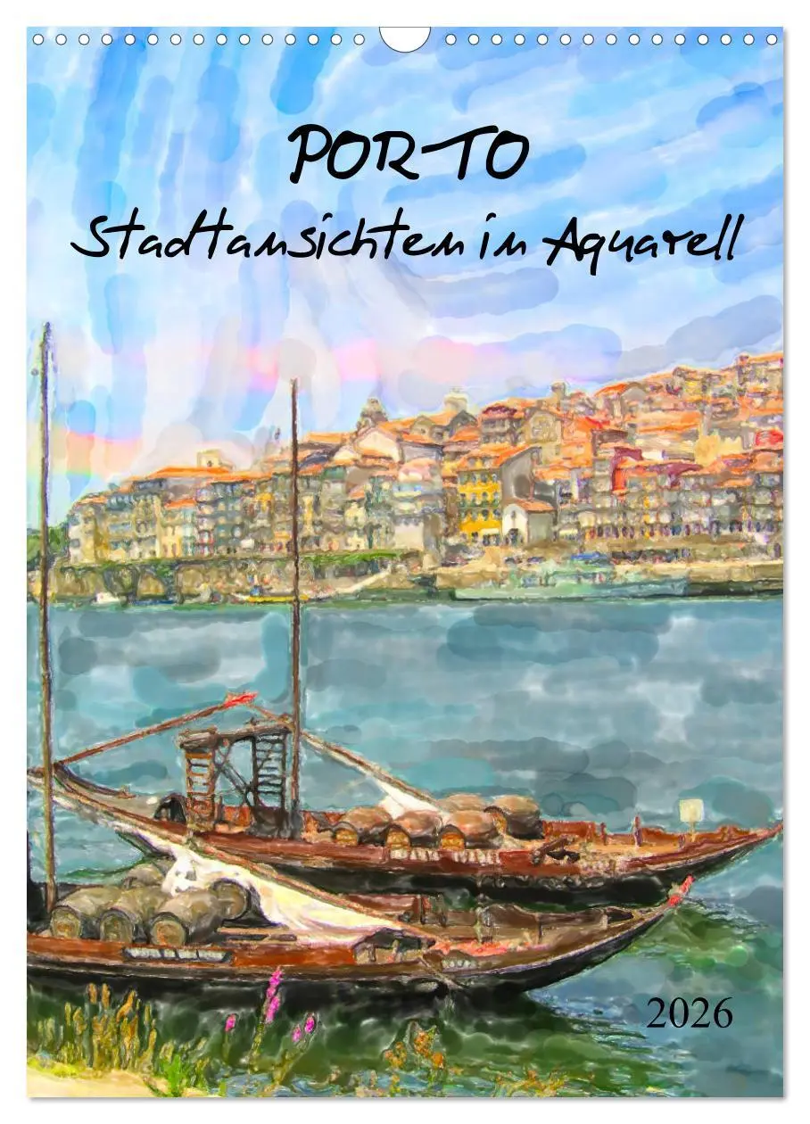 Cover: 9783516379891 | Porto - Stadtansichten in Aquarell (Wandkalender 2026 DIN A3 hoch),...