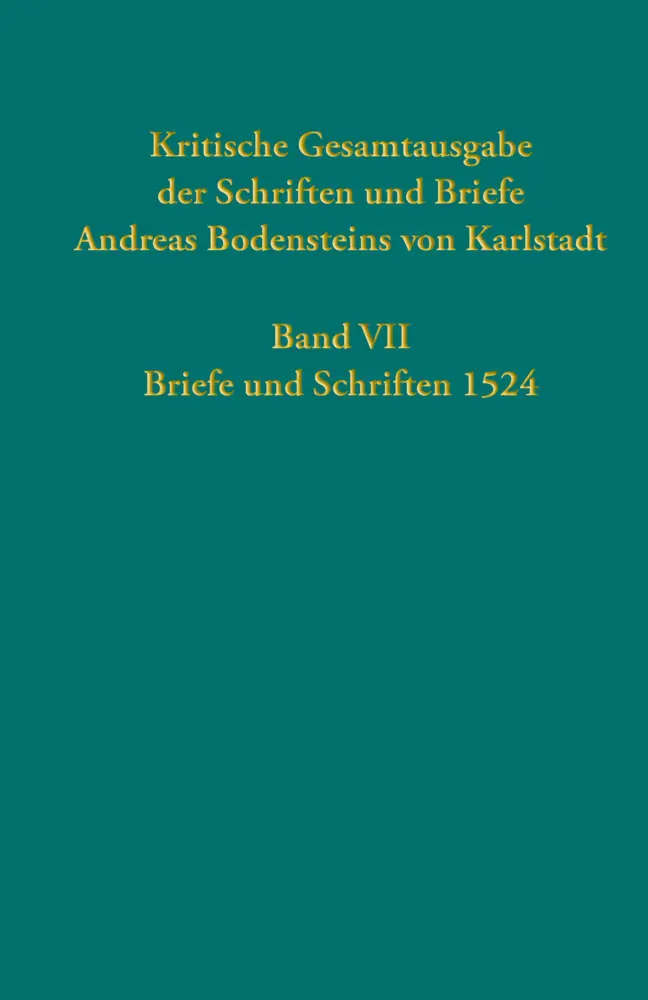 Cover: 9783579059891 | Kritische Gesamtausgabe der Schriften und Briefe Andreas...
