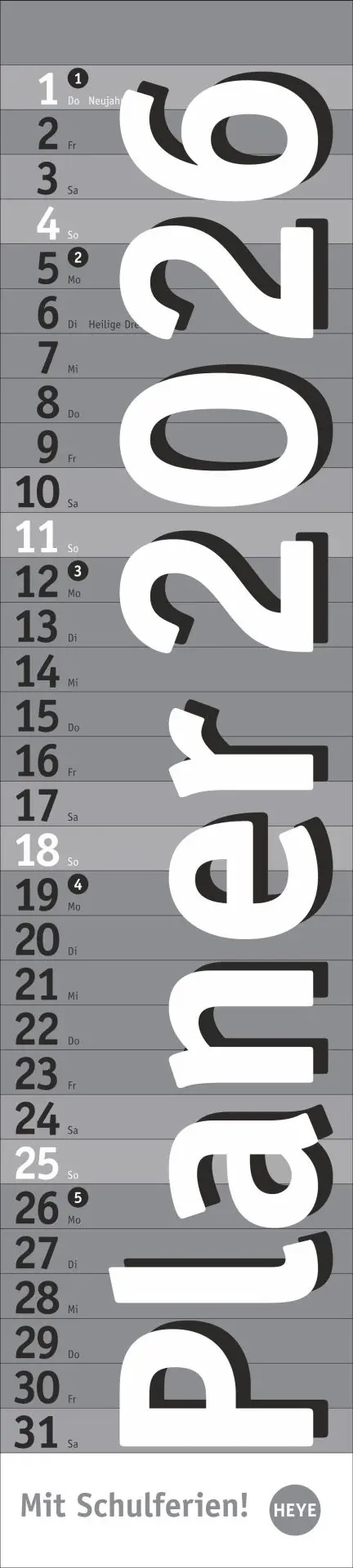 Cover: 9783756409891 | Langplaner, silber 2026 | Heye | Kalender | Bürokalender Heye | 13 S.