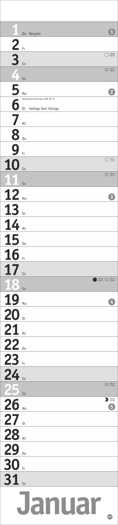 Bild: 9783756409891 | Langplaner, silber 2026 | Heye | Kalender | Bürokalender Heye | 13 S.