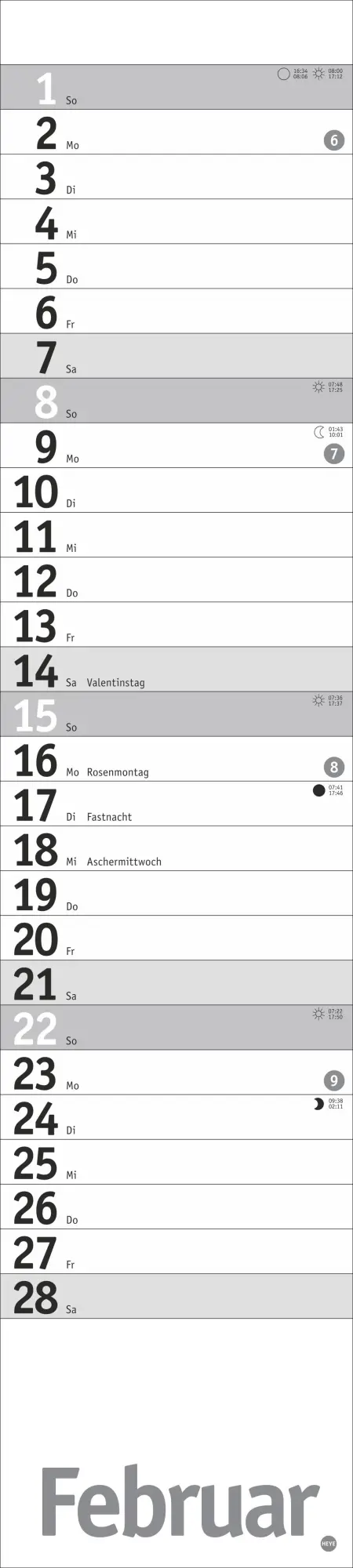 Bild: 9783756409891 | Langplaner, silber 2026 | Heye | Kalender | Bürokalender Heye | 13 S.