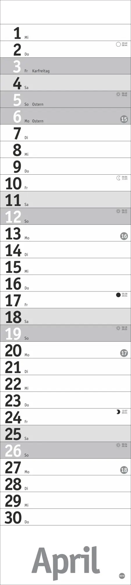 Bild: 9783756409891 | Langplaner, silber 2026 | Heye | Kalender | Bürokalender Heye | 13 S.
