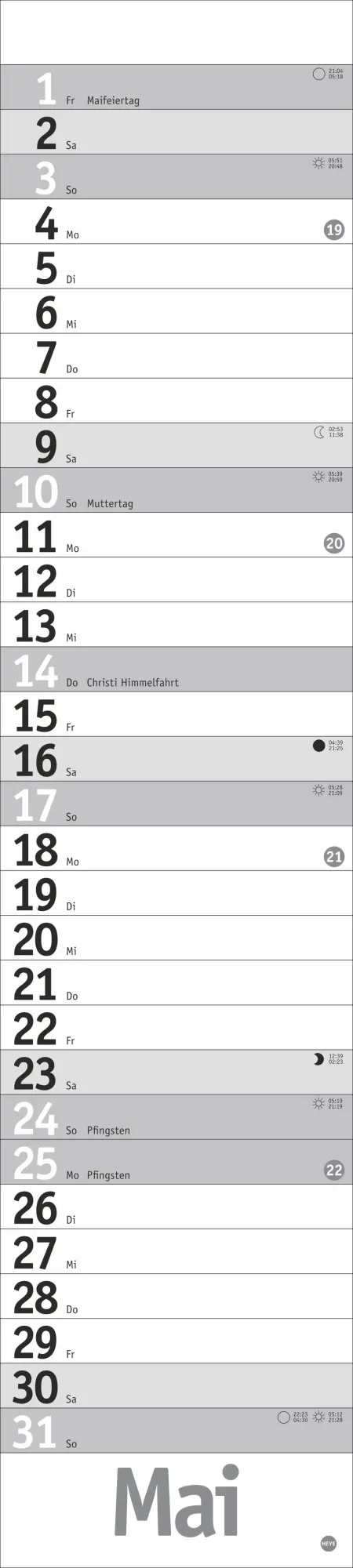 Bild: 9783756409891 | Langplaner, silber 2026 | Heye | Kalender | Bürokalender Heye | 13 S.