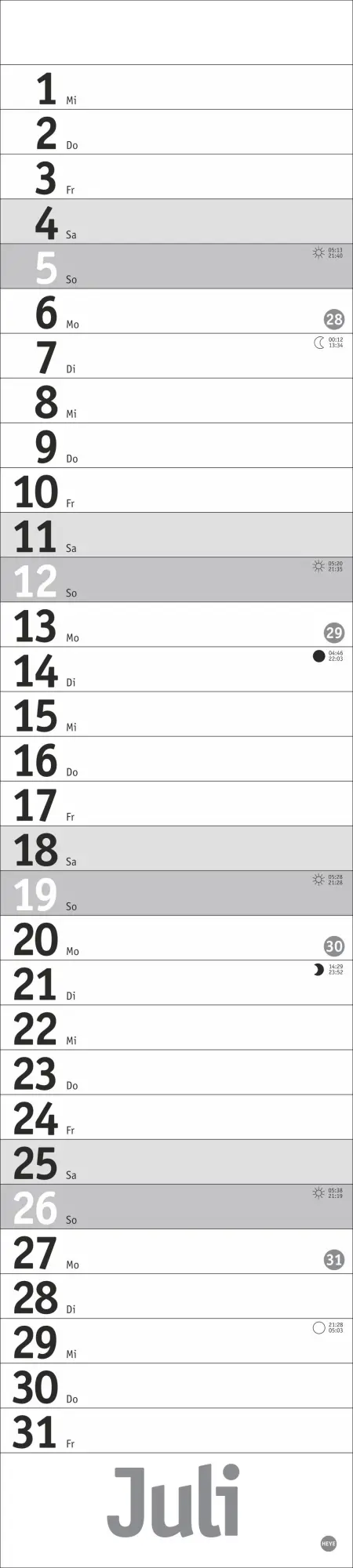 Bild: 9783756409891 | Langplaner, silber 2026 | Heye | Kalender | Bürokalender Heye | 13 S.