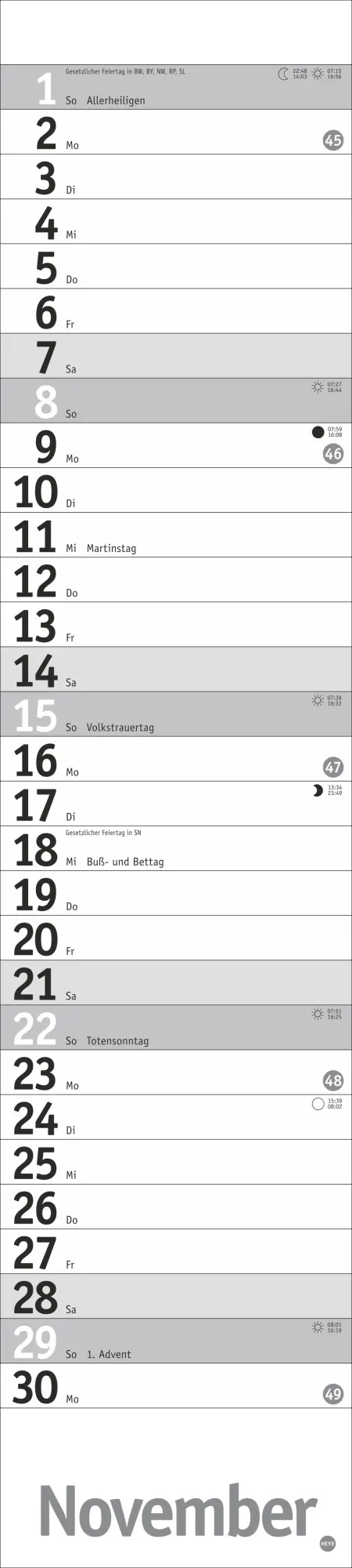 Bild: 9783756409891 | Langplaner, silber 2026 | Heye | Kalender | Bürokalender Heye | 13 S.