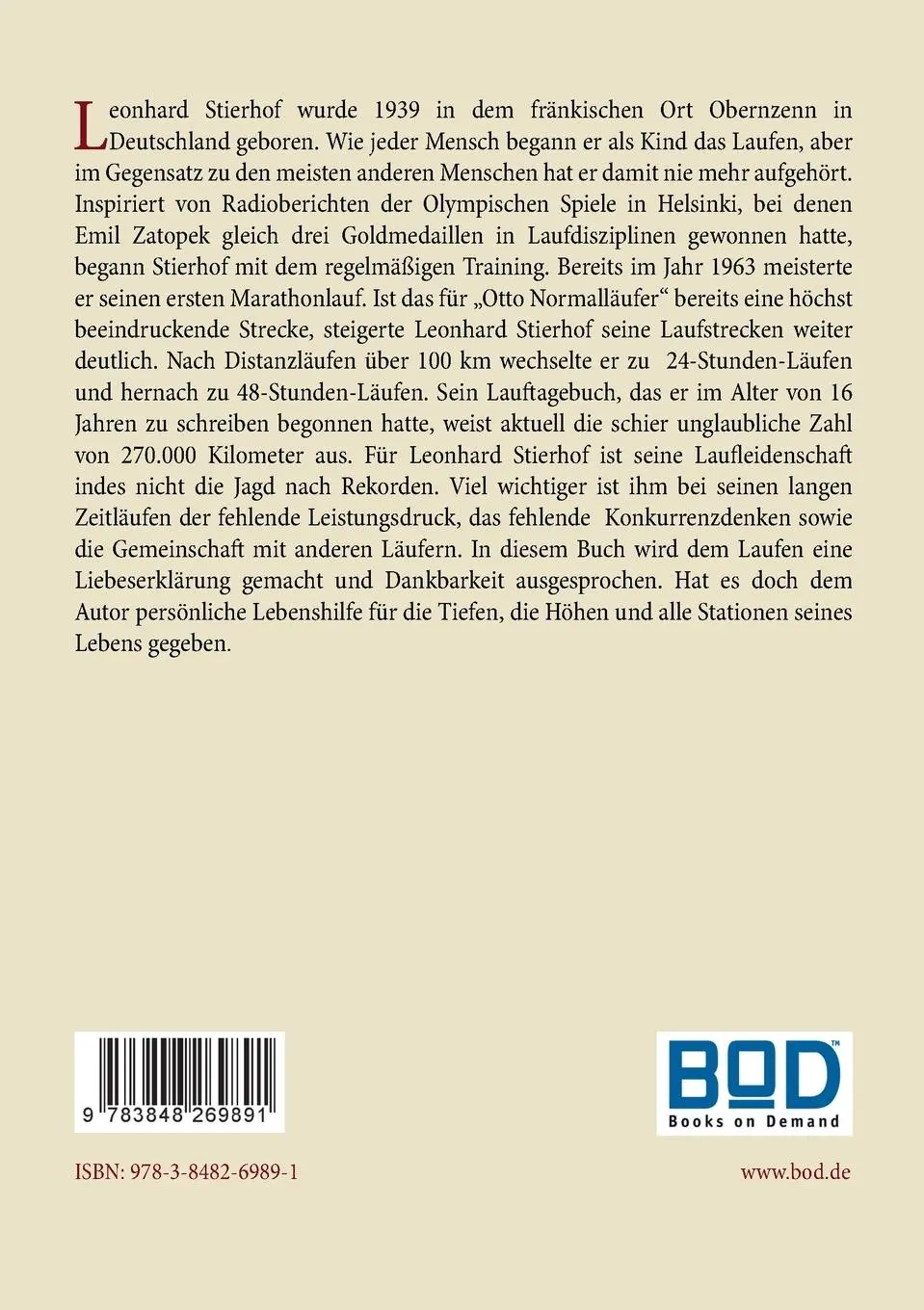 Rückseite: 9783848269891 | Laufe deinen Lebenslauf | Leo Stierhof | Taschenbuch | 168 S. | 2013