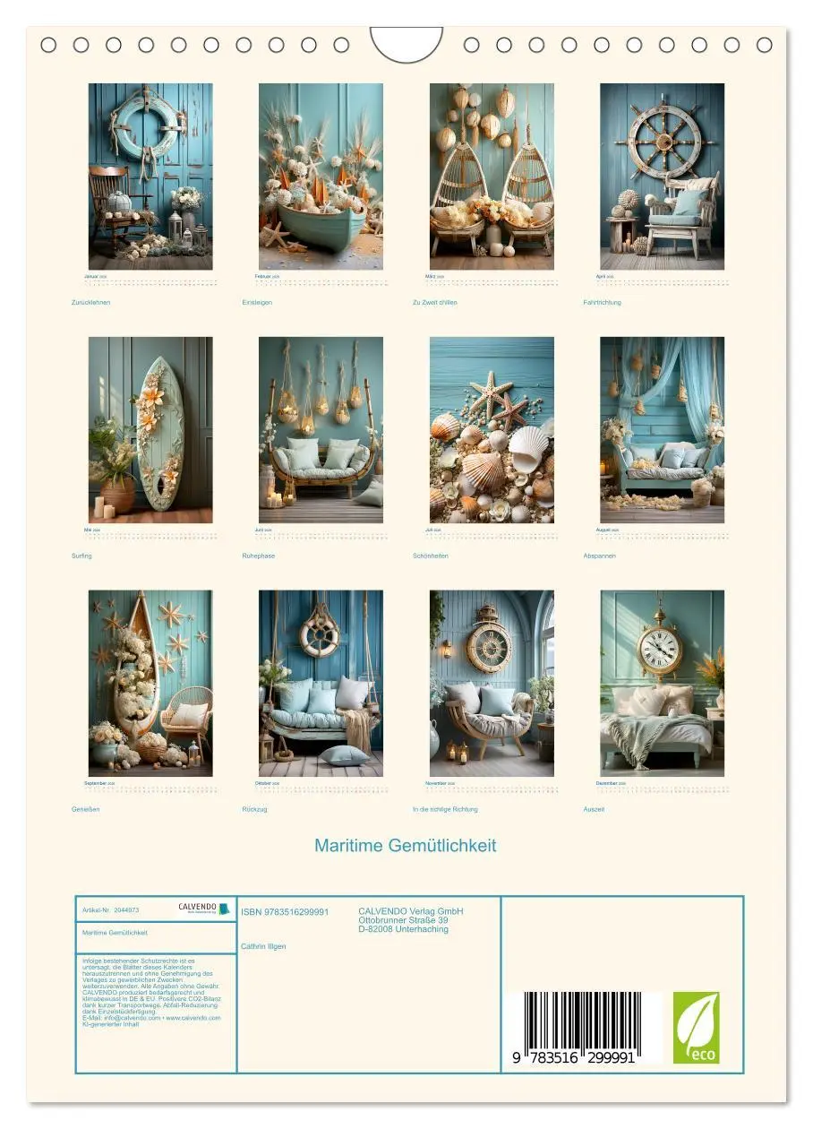 Bild: 9783516299991 | Maritime Gemütlichkeit (Wandkalender 2026 DIN A4 hoch), CALVENDO...