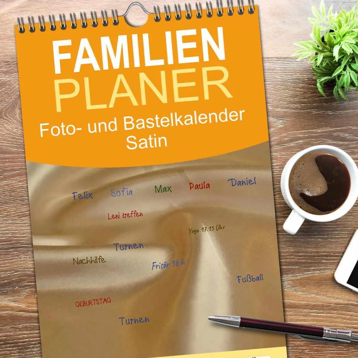 Bild: 9783516509991 | Familienplaner 2026 - Foto- und Bastelkalender Satin - Stilvoll zum...