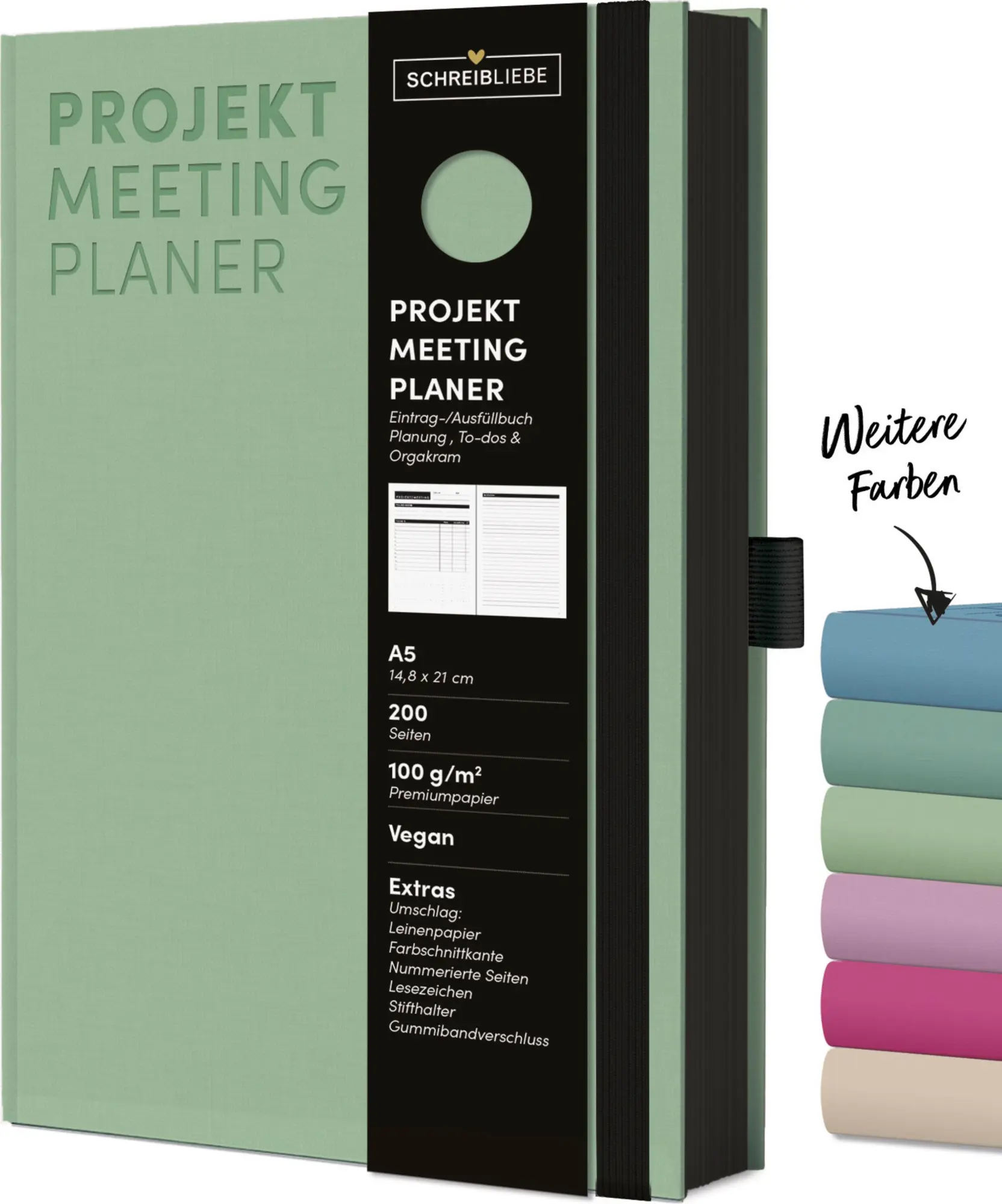Cover: 9783731889991 | Projekt-Meeting-Planer Mint | Verlag Korsch | Buch | 200 S. | Deutsch