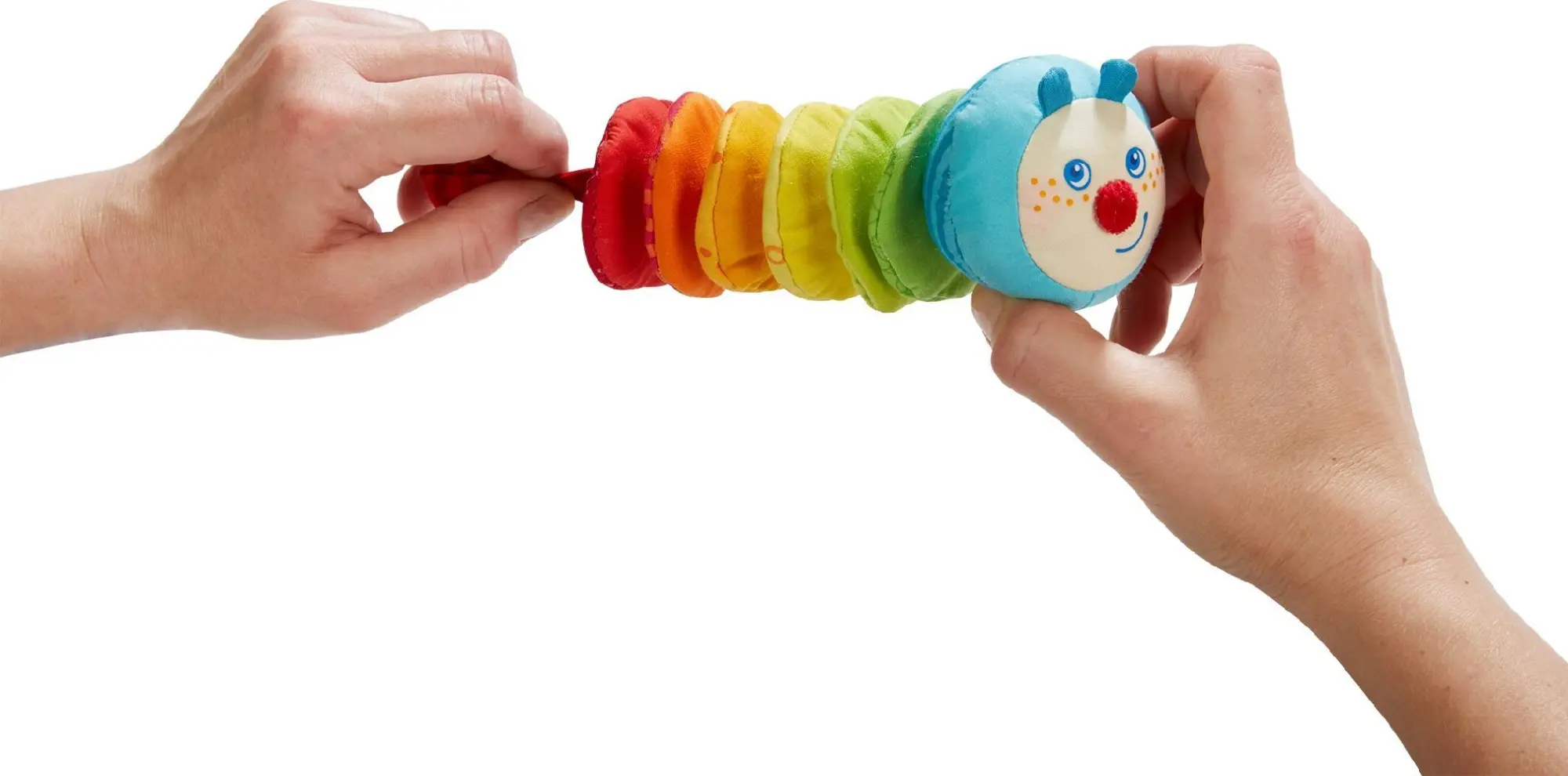 Bild: 4010168230092 | Ratterfigur Raupe Mina | Plüschspielzeug | Backer Card mit Polybeutel