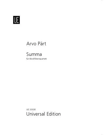 Cover: 9783702430092 | Summa | Blockflötenquartett S(T)A(B)A(B)T(B). Partitur und Stimmen.