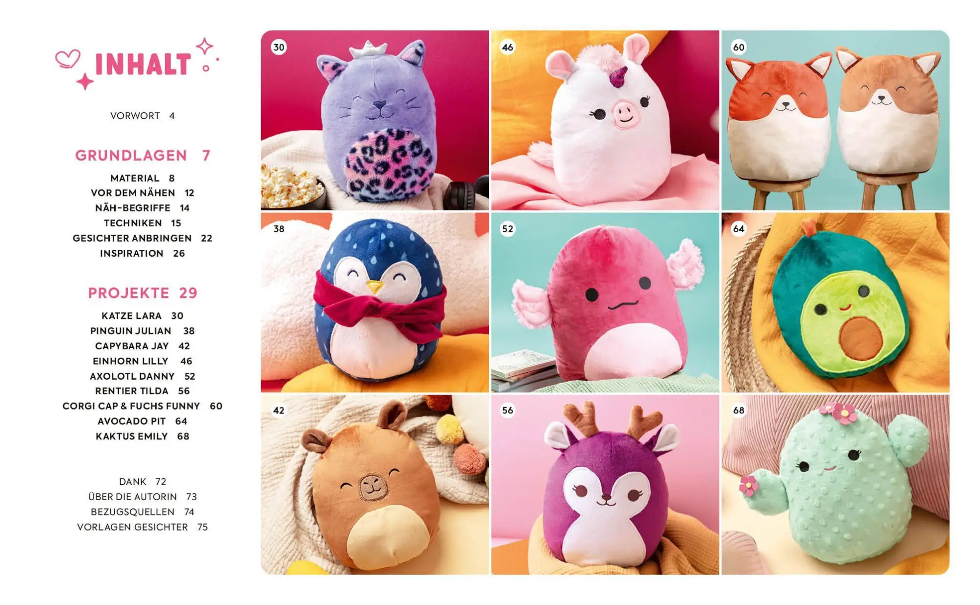 Bild: 9783745930092 | So squishy nähen: Niedliche Plüschtiere in groß und klein für...