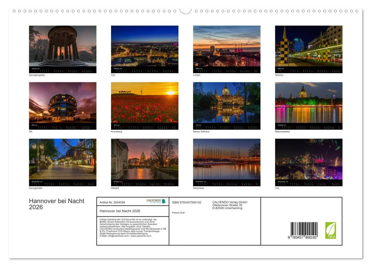 Bild: 9783457900192 | Hannover bei Nacht 2026 (hochwertiger Premium Wandkalender 2026 DIN...