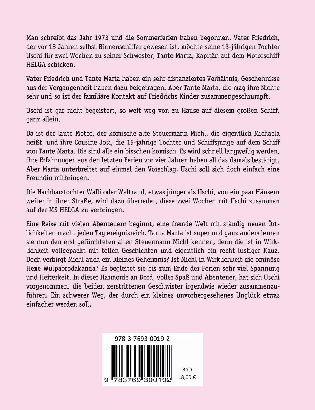 Rückseite: 9783769300192 | Schiffers Uschi | Ferien 1973 an Bord bei Tante Marta | Weisshaid