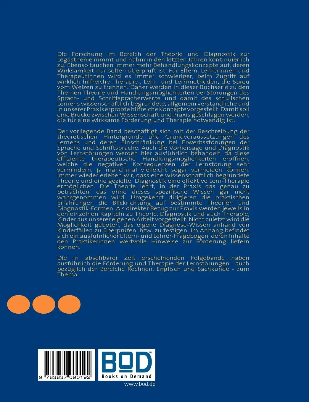 Rückseite: 9783837090192 | Bessere Schulerfolge für legasthene und lernschwache Schülerinnen...