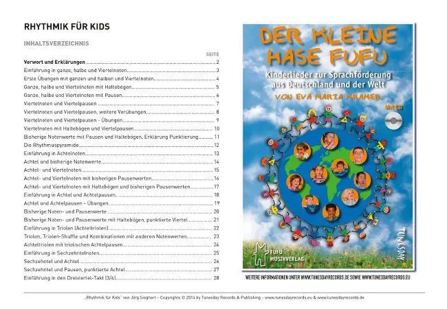 Bild: 9790501980192 | Rhythmik für Kids | Jörg Sieghart | Deutsch | 2015 | Tunesday Records
