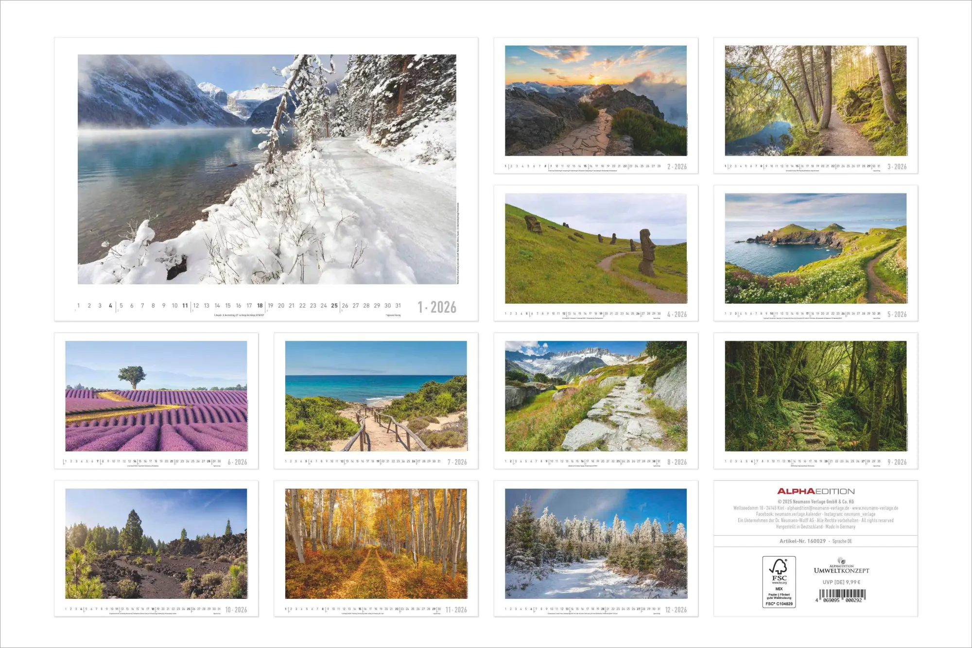 Rückseite: 4069095000292 | Traumpfade 2026 - Bildkalender 49,5x33 cm | Kalender | 14 S. | Deutsch