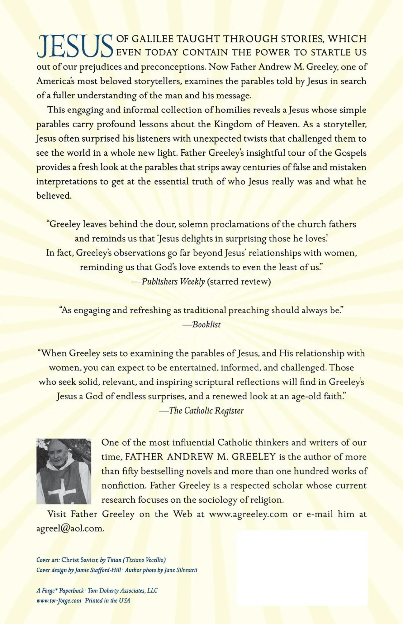 Rückseite: 9780765320292 | Jesus | Andrew Greeley | Taschenbuch | Englisch | 2008