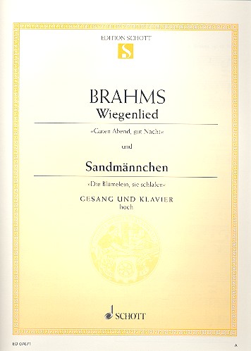 Cover: 9790001090292 | Wiegenlied &amp; Sandmannchen | Johannes Brahms | Buch | Schott Music