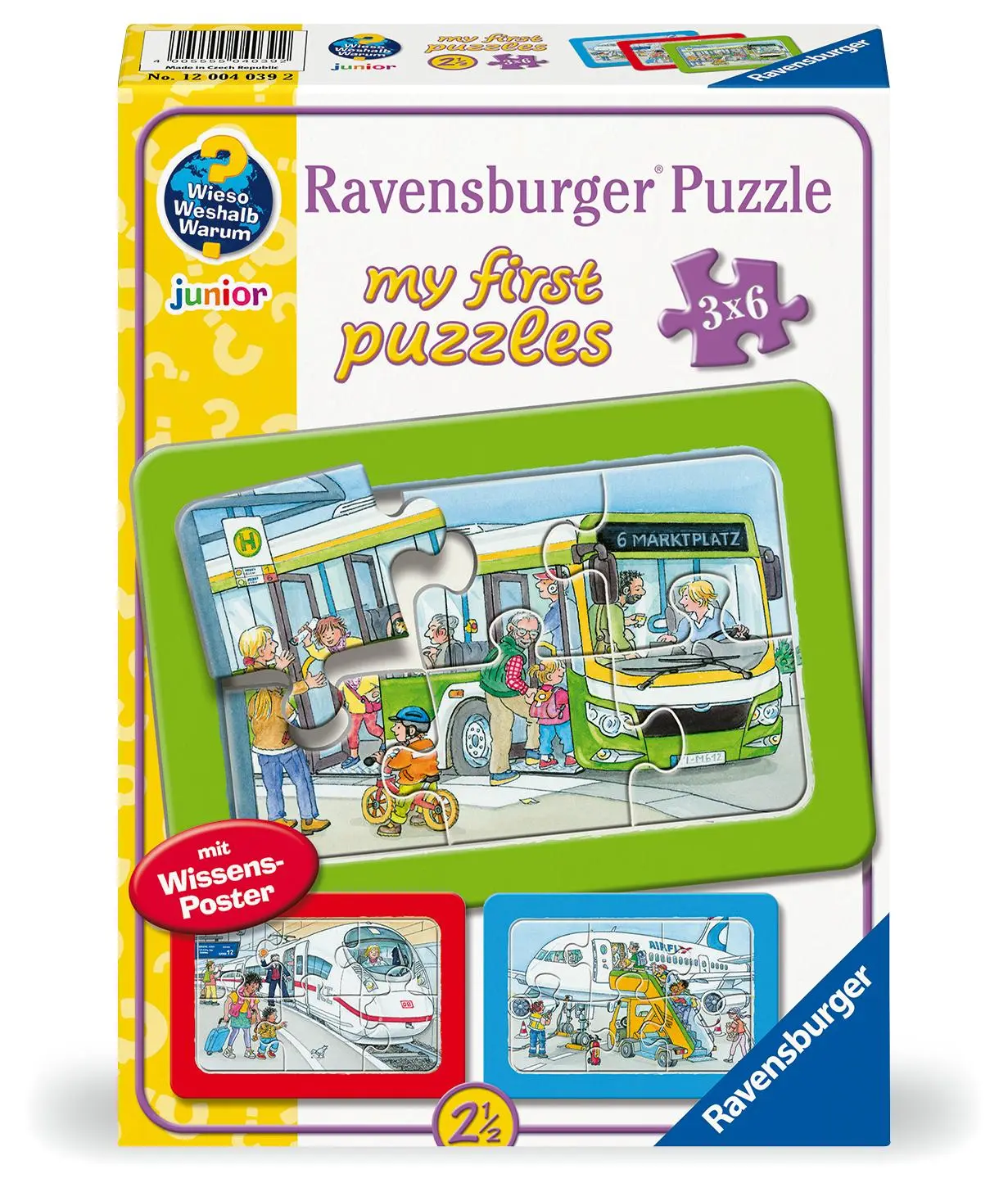 Cover: 4005555040392 | Kinderpuzzle 3x6 Teile - Wieso? Weshalb? Warum? Unterwegs mit Bus,...