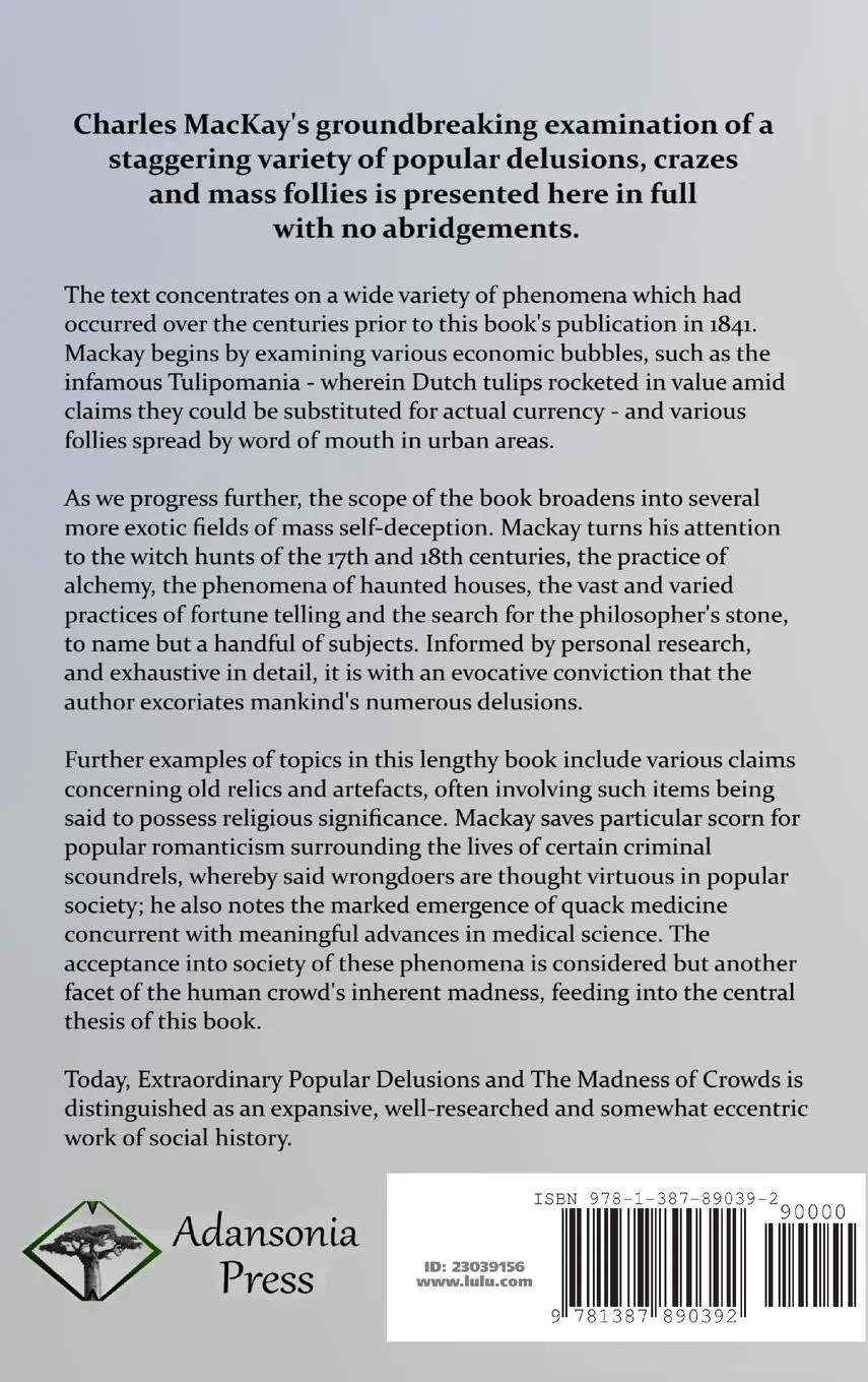 Rückseite: 9781387890392 | Extraordinary Popular Delusions and The Madness of Crowds | Mackay