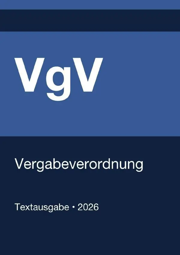 Cover: 9783565270392 | VgV - Vergabeverordnung (Deutschland) 2026 | Gesetze24 Deutschland