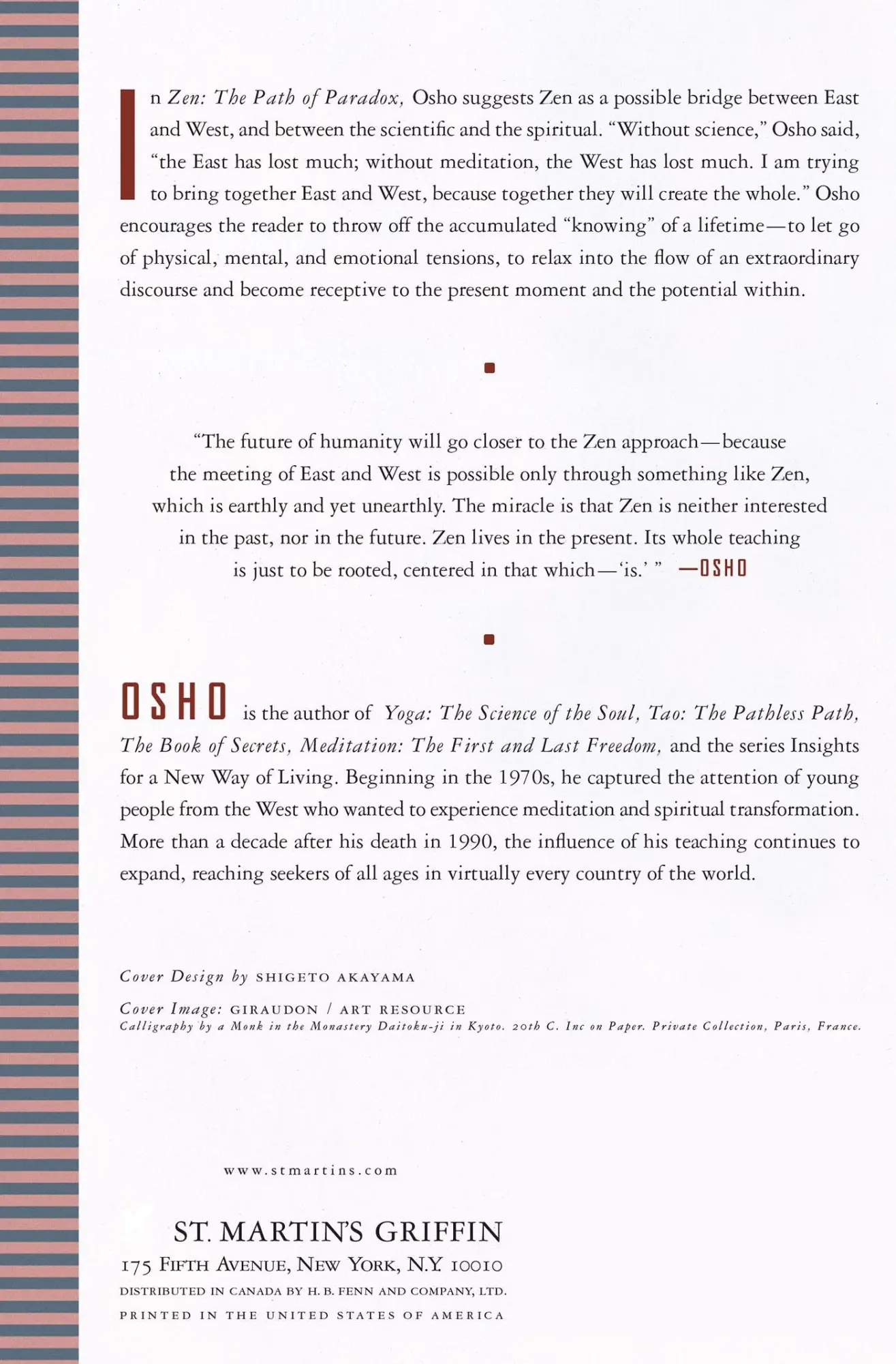 Rückseite: 9780312320492 | Zen | Osho | Taschenbuch | Englisch | 2003 | St. Martins Press-3PL