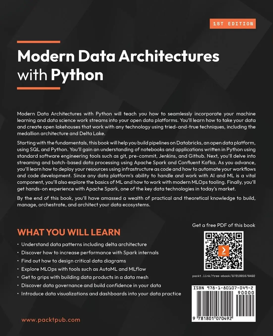 Rückseite: 9781801070492 | Modern Data Architectures with Python | Brian Lipp | Taschenbuch