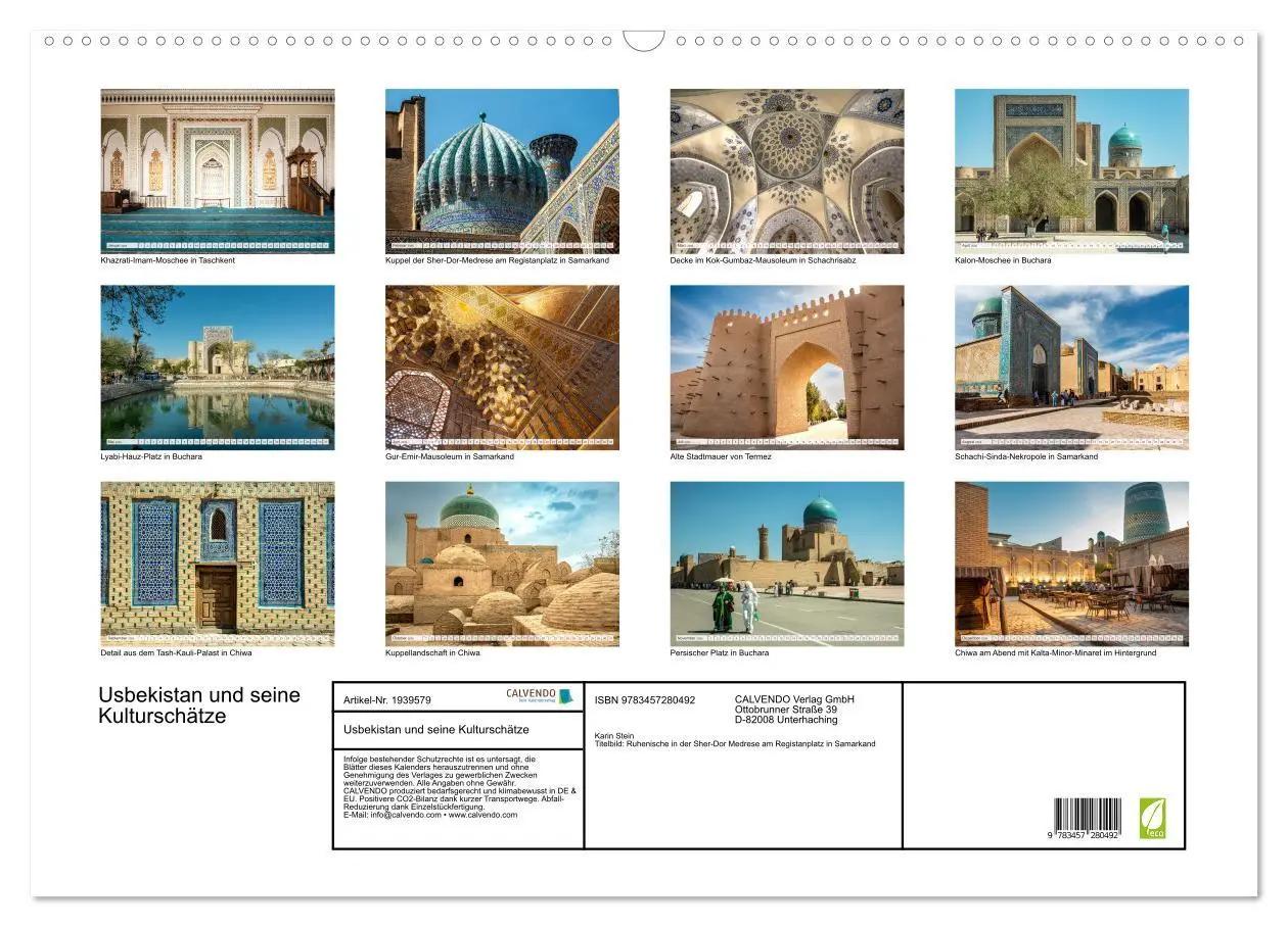 Bild: 9783457280492 | Usbekistan und seine Kulturschätze (Wandkalender 2026 DIN A2 quer),...