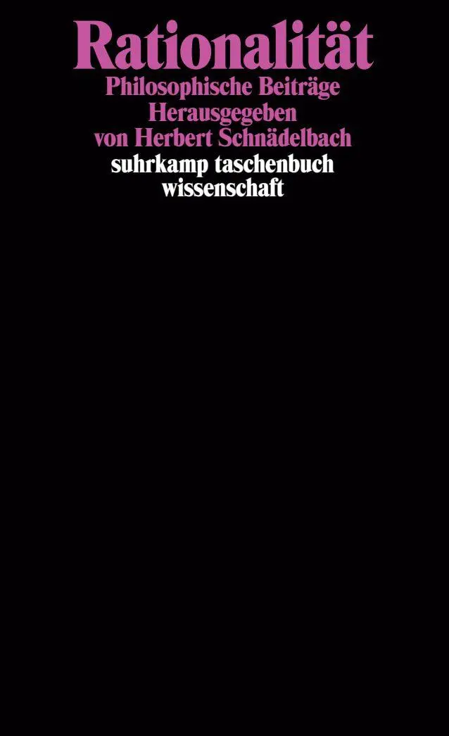 Cover: 9783518280492 | Rationalität | Herbert Schnädelbach | Taschenbuch | 238 S. | Deutsch