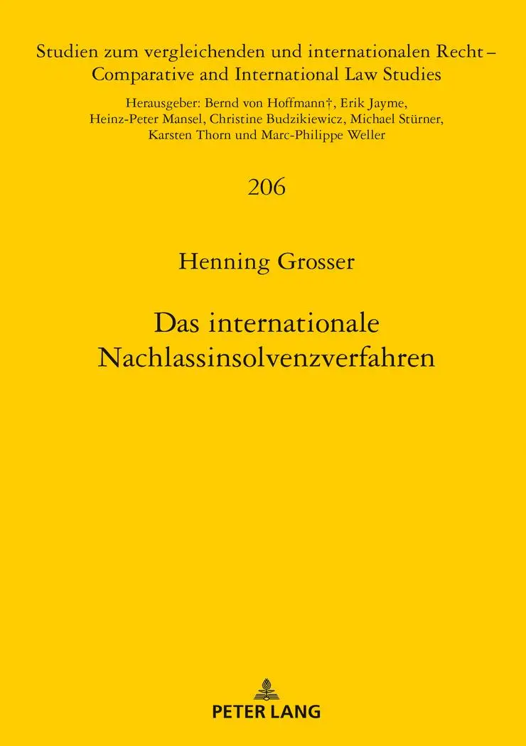 Cover: 9783631800492 | Das internationale Nachlassinsolvenzverfahren | Henning Grosser | Buch
