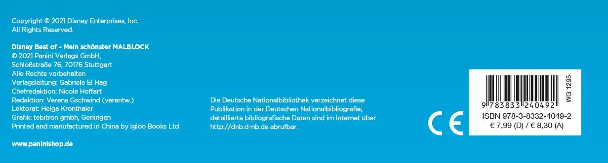 Rückseite: 9783833240492 | Disney Best of: Mein schönster Malblock | Block mit 4 Farbstiften