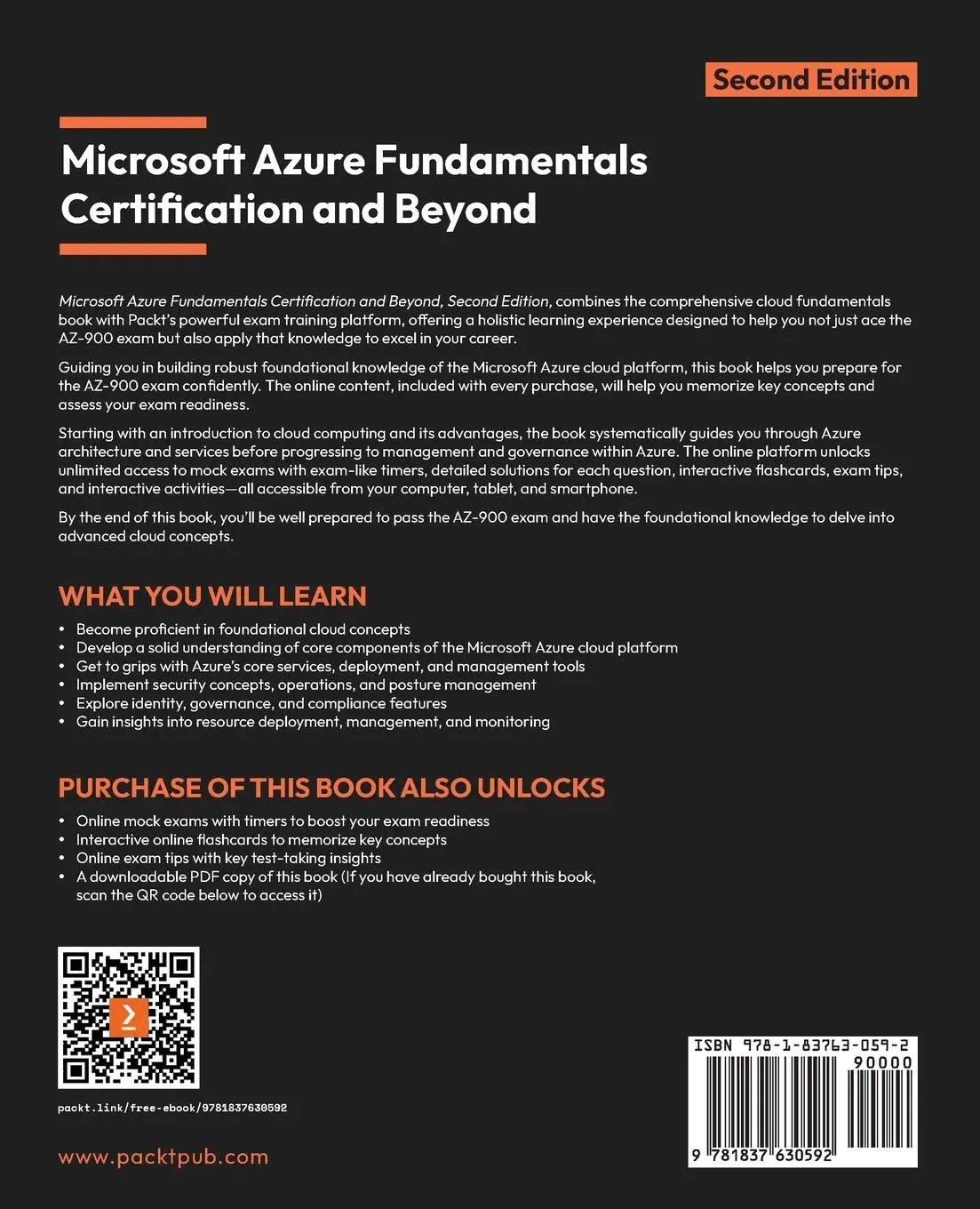 Rückseite: 9781837630592 | Microsoft Azure Fundamentals Certification and Beyond - Second Edition